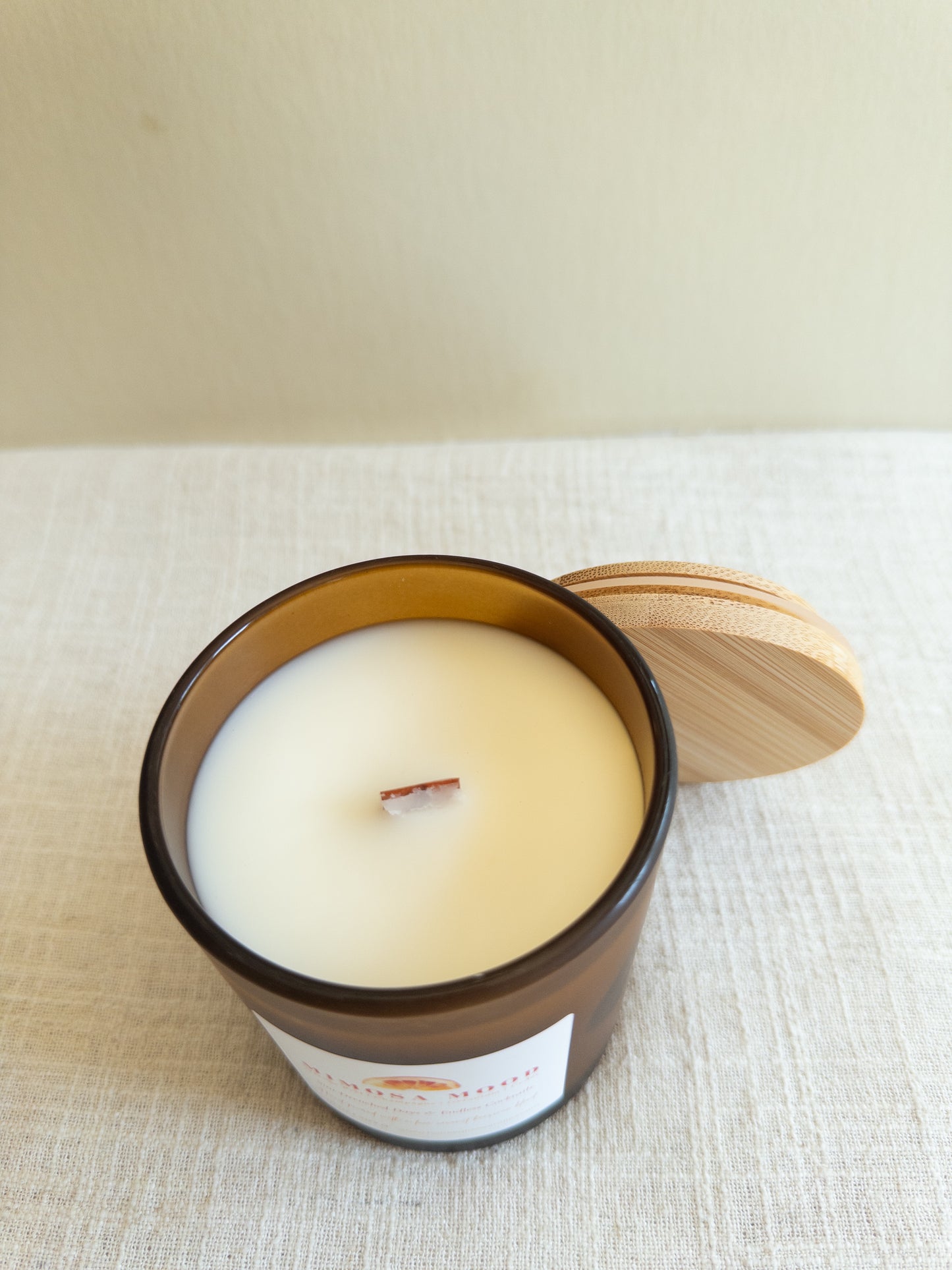 Mimosa Mood Coconut Beeswax Candle- Orange Peel, Champagne, Geranium, Cedar