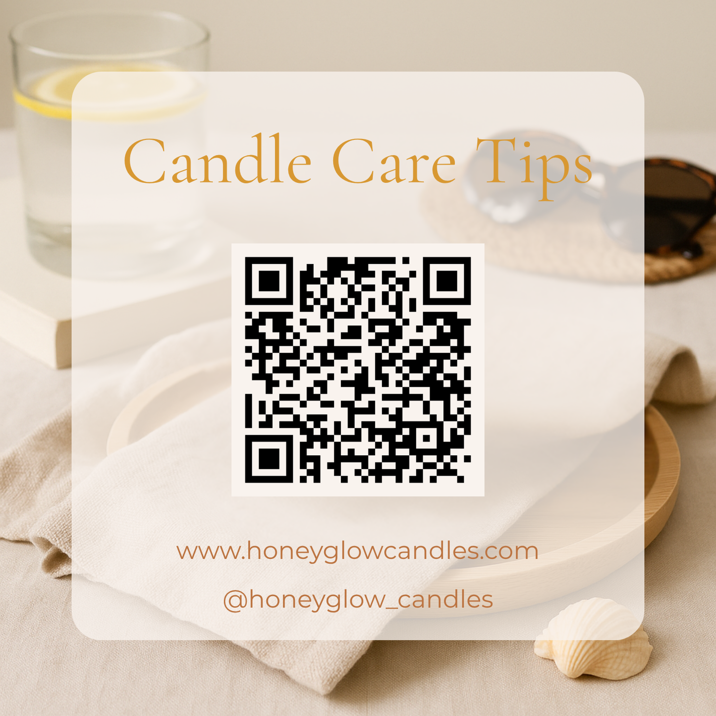 Candle care tips and proper trimming methods.