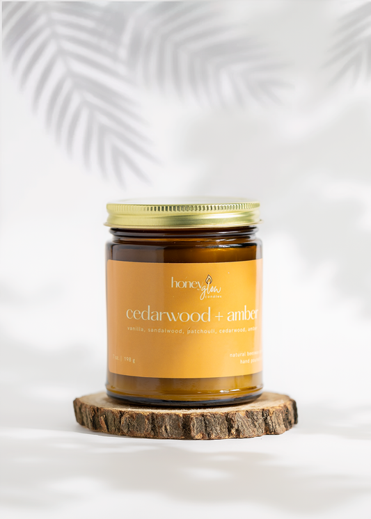 Cedarwood + Amber | Natural Bee + Organic Coconut Wax Candle