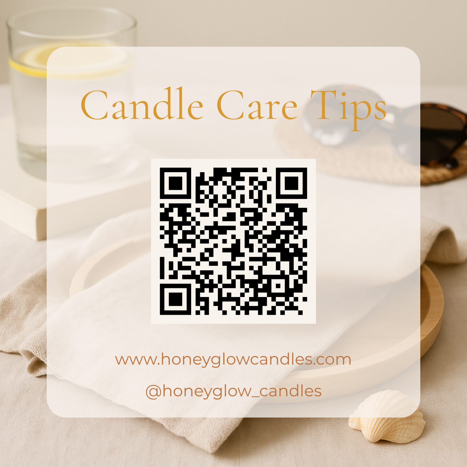 Candle care tips and proper trimming methods. 